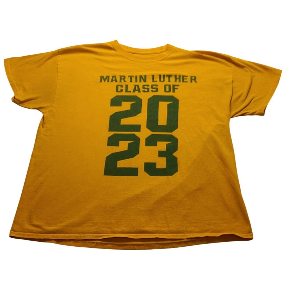 Martin Luther Class of 2023 Graphic T-Shirt Yellow Green Short Sleeve Men's XL